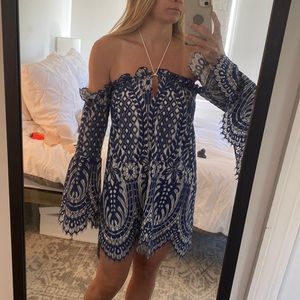 Red Carter Deidra off the shoulder dress